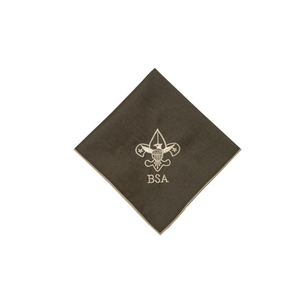 BSA Universal Emblem Embroidered Neckerchief, Khaki Green