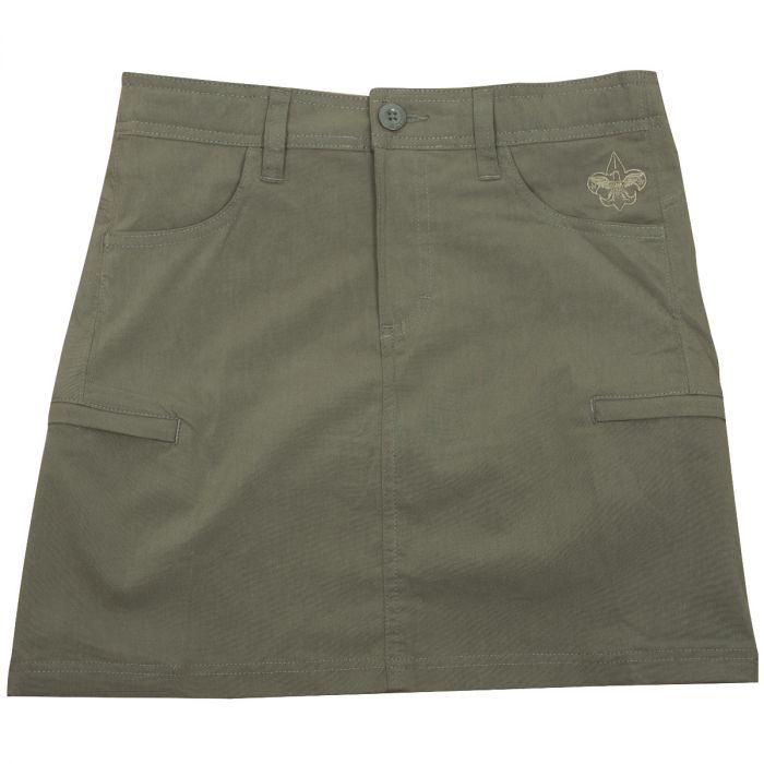 SKORT SCOUT BSA OLIVE LDY 12