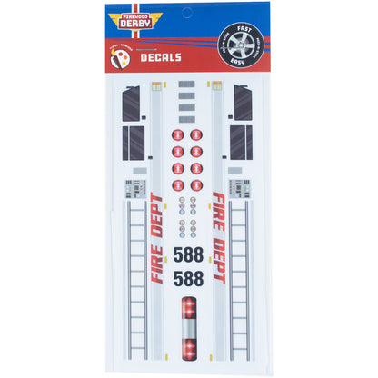 Pinewood Derby Pre Cut Fire Truck Decal