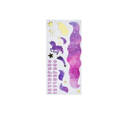 Pinewood Derby Car Peel N' Stick Decal Sticker- Unicorn Galaxy