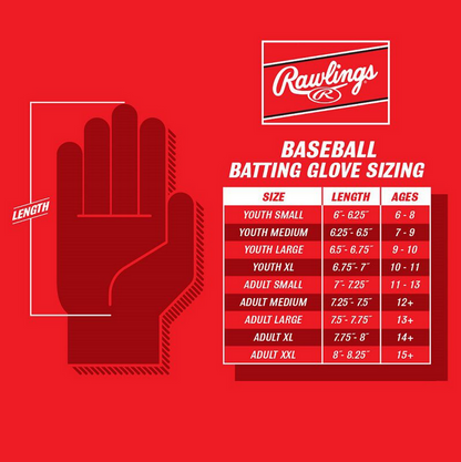 RAWLINGS ADULT PRO PREFERRED BATTING GLOVES