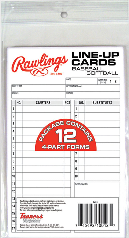 Rawlings System-17 Lineup Cards Refill Pack