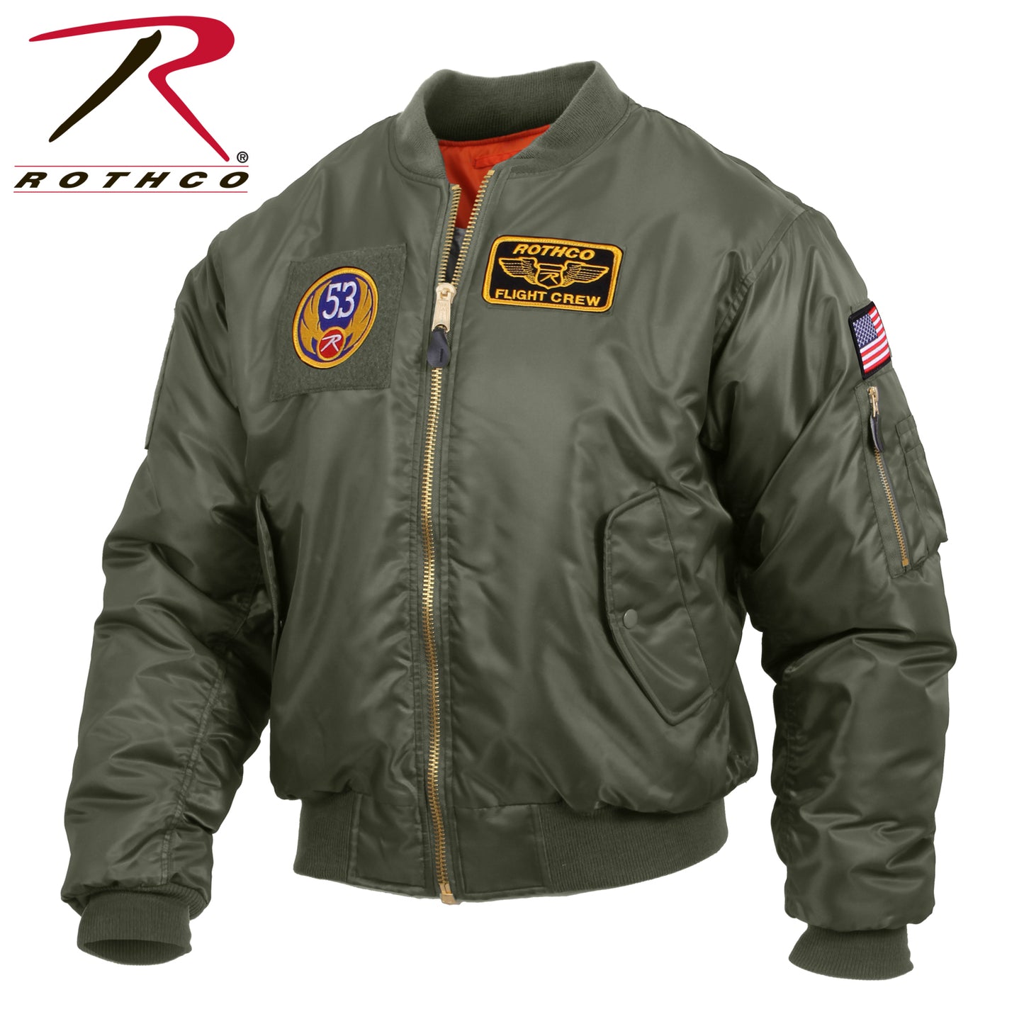 Rothco MA-1 Flight Jacket with Patches - Sage Green