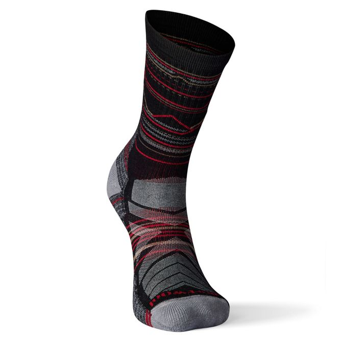 Men's Hike Light Cushion Mountain Range Pattern Crew Socks