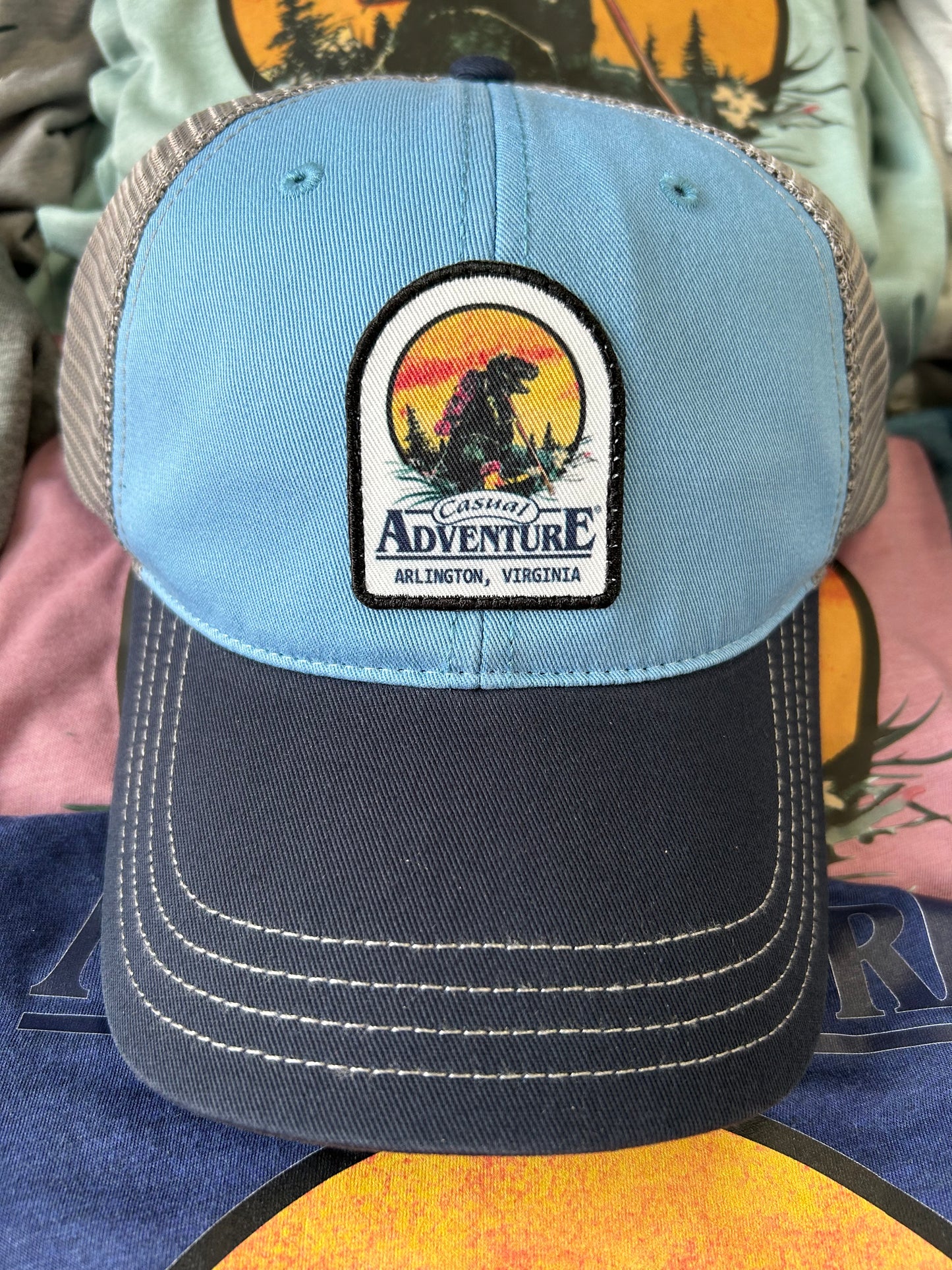 Casual Adventure Dinosaur Garment Washed Trucker Hat