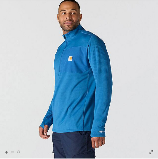 Carhartt Force® Relaxed Fit Mock Neck Half-Zip Fleece-Lined Shirt