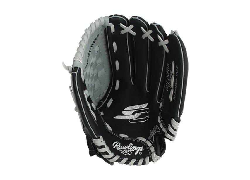 Rawlings Sure Catch SC115BGB Youth Baseball Glove - Black/Grey - 11.5 inch