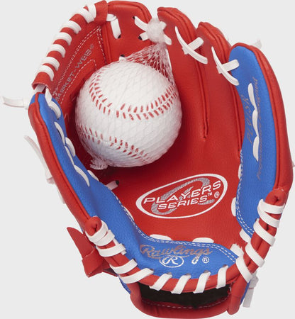 Players Series 9 in Softball Glove with Soft Core Ball - Scarlet/Royal