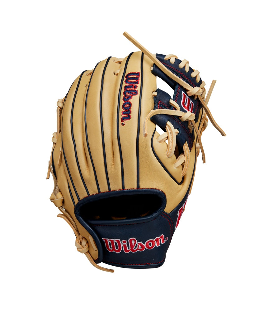 2025 A1000 PF11 11” Infield Baseball Glove Blonde/navy/Red