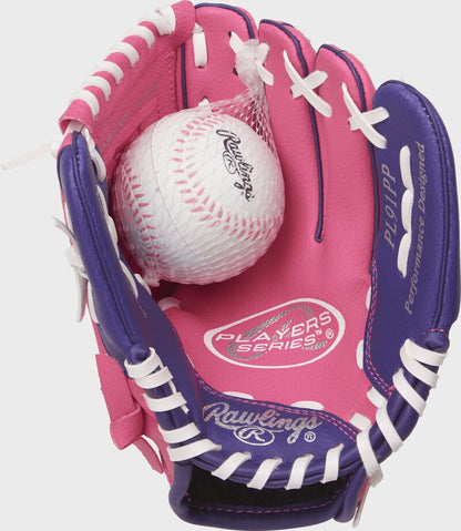 Players Series 9 in Softball Glove with Soft Core Ball - Pink