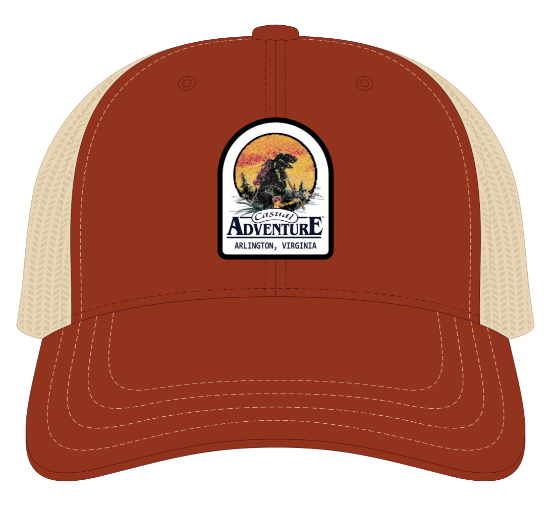 Casual Adventure Dinosaur Garment Washed Trucker Hat