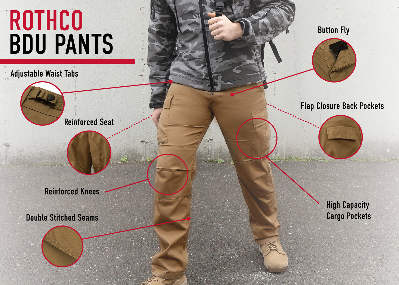 Rothco Tactical BDU Cargo Pants - Brown