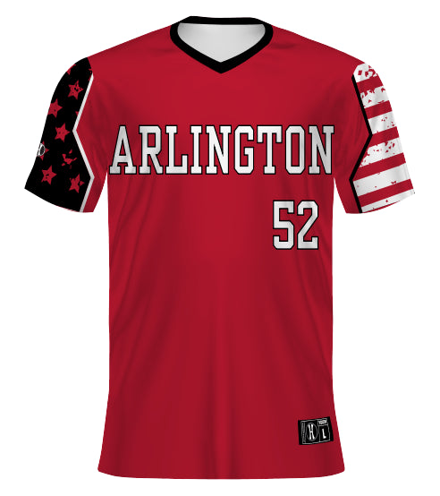 Arlington Storm Red Turbo V-Neck Baseball Jersey-YOUTH