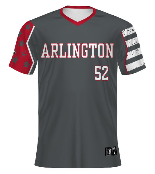 Arlington Storm Gray Turbo V-Neck Baseball Jersey-YOUTH