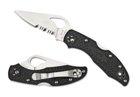 Spyderco byrd Meadowlark2 Gray FRN Partially Serrated