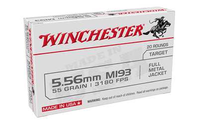 Winchester Ammunition, M193, 556NATO, 55 Grain, Full Metal Jacket, 20 Round Box