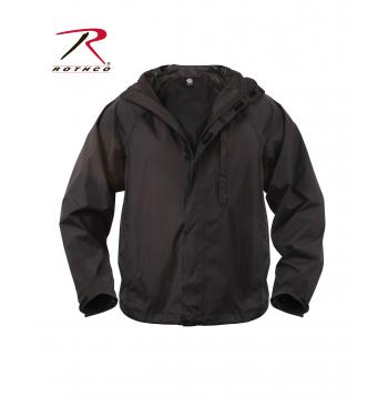 Rothco Packable Rain Jacket-Black