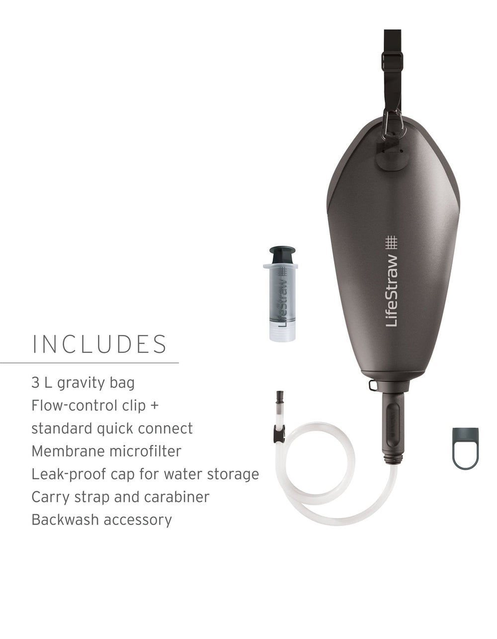 LifeStraw Peak Series Gravity Filter System – 3L - Dark Mountain Grey