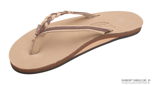 Flirty Braidy - Single Layer Premier Leather 1/2" Narrow Strap with Braid
