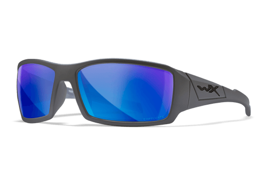 WX Twisted Matte Grey Frame with CAPTIVATE™ Polarized Blue Mirror Lenses