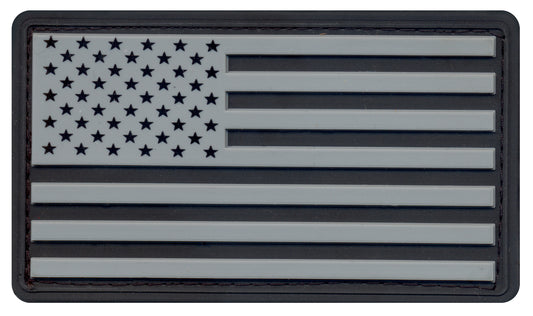ROTHCO RUBBER US FLAG PATCH W/HOOK BACK-WHT/BLK