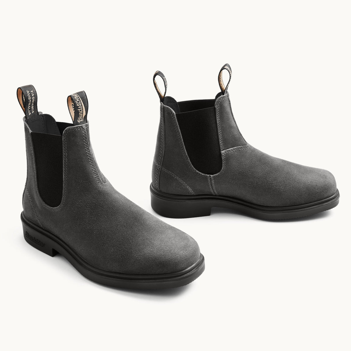 Dress #2582 Grey Suede Leather Chelsea-Boots
