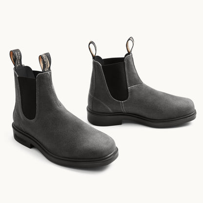 Dress #2582 Grey Suede Leather Chelsea-Boots