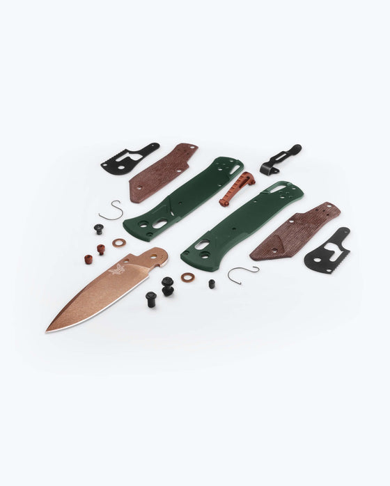 535FE-2602 Bugout® in Taiga Green aluminum and brown canvas micarta