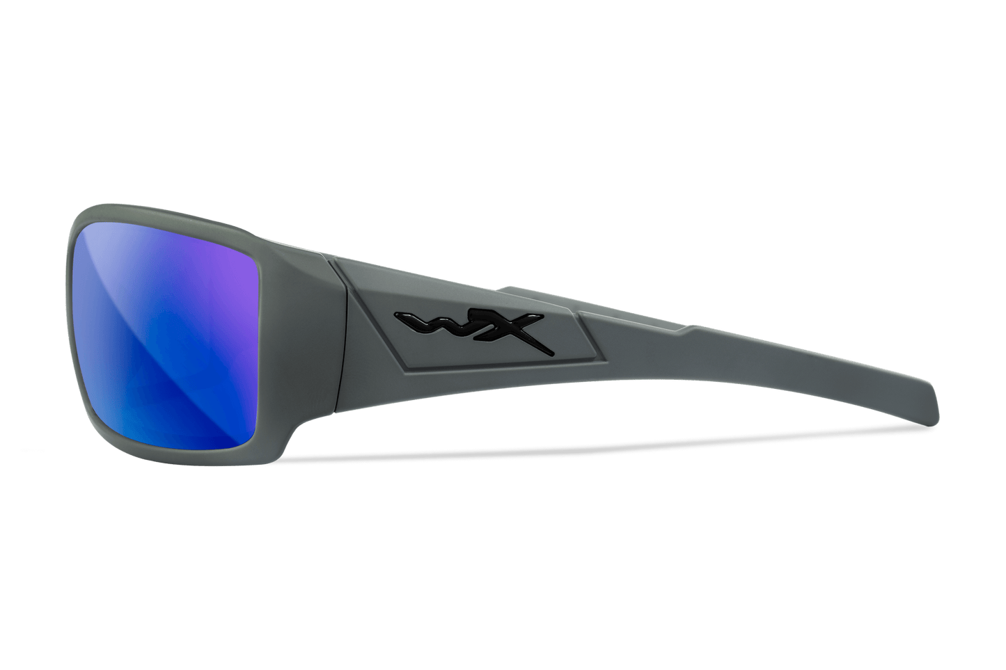 WX Twisted Matte Grey Frame with CAPTIVATE™ Polarized Blue Mirror Lenses