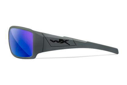 WX Twisted Matte Grey Frame with CAPTIVATE™ Polarized Blue Mirror Lenses