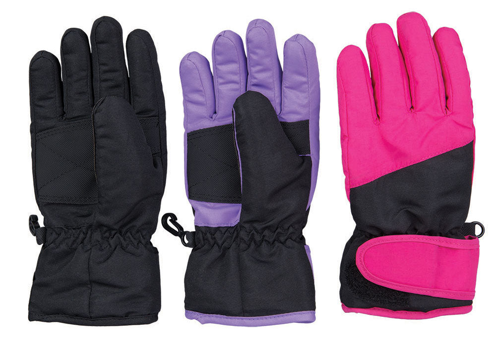 Snow Flurries Girls Taslon Glove, Wrist Strap