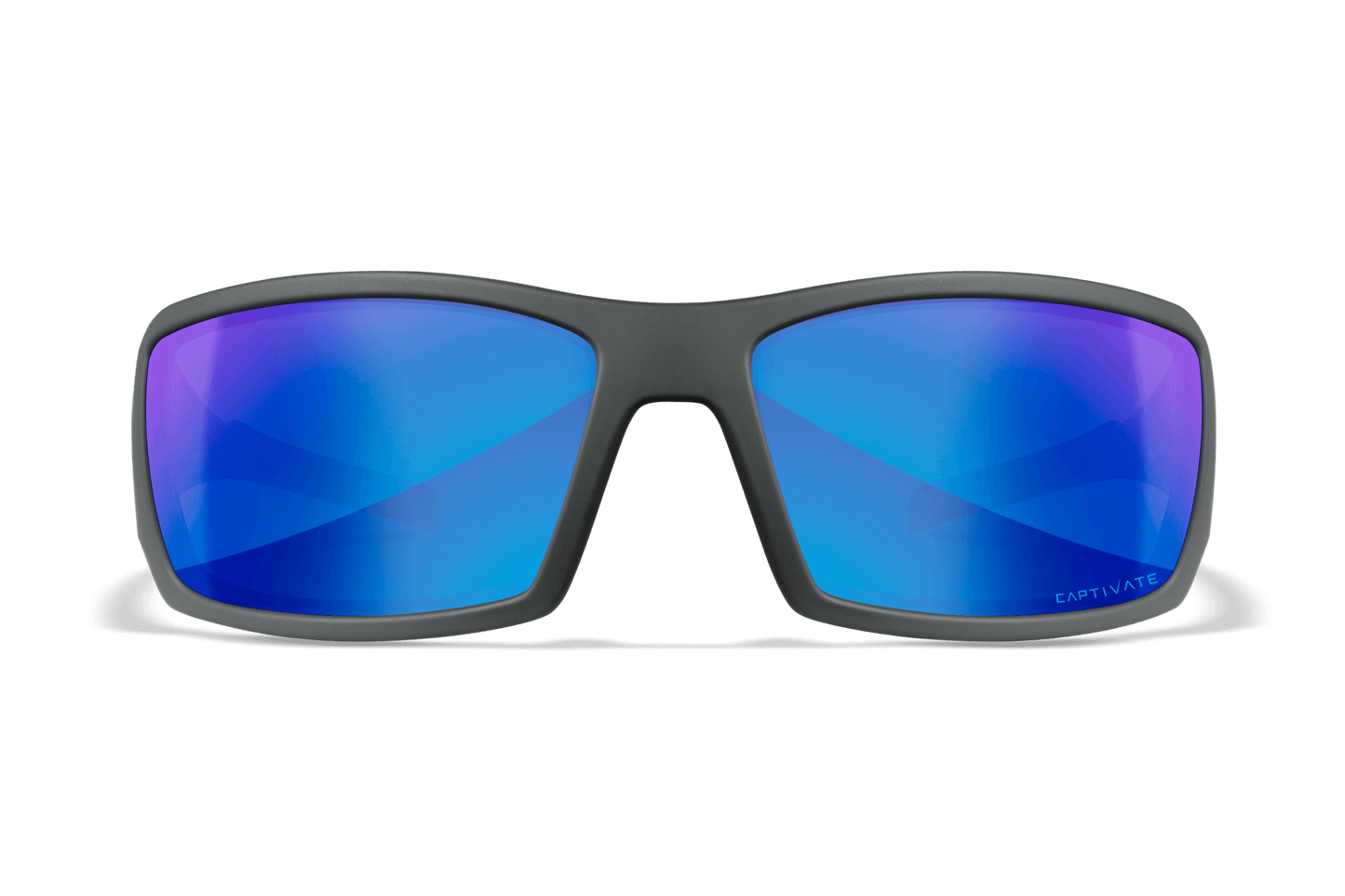 WX Twisted Matte Grey Frame with CAPTIVATE™ Polarized Blue Mirror Lenses