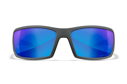 WX Twisted Matte Grey Frame with CAPTIVATE™ Polarized Blue Mirror Lenses