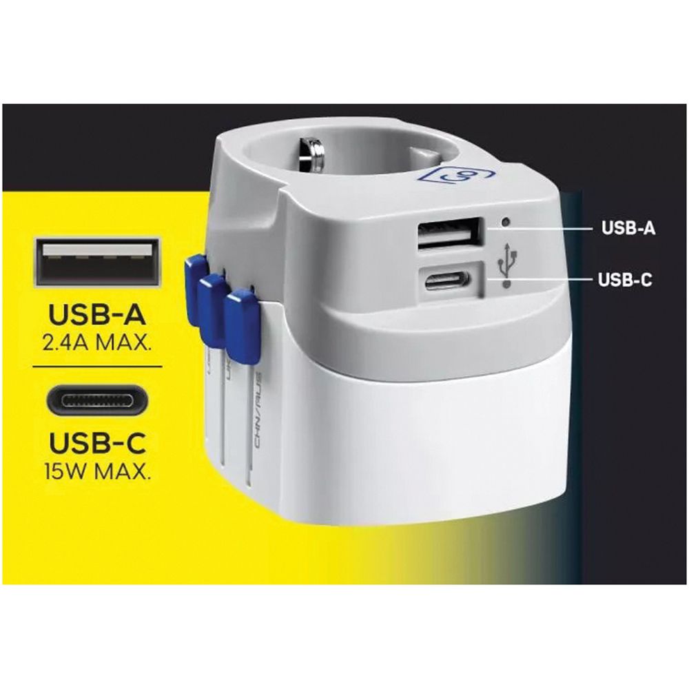 WORLDWIDE ADAPTER USB-A & USB-C