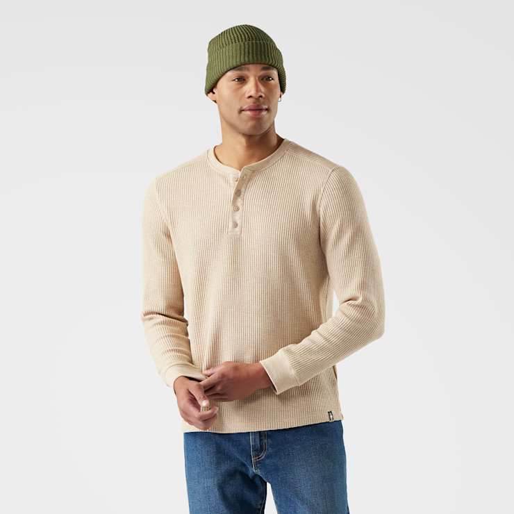 Men's Waffle Long Sleeve Henley