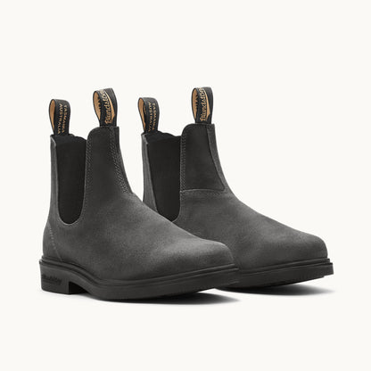 Dress #2582 Grey Suede Leather Chelsea-Boots