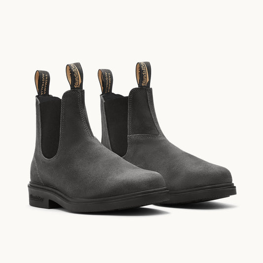 Dress #2582 Grey Suede Leather Chelsea-Boots