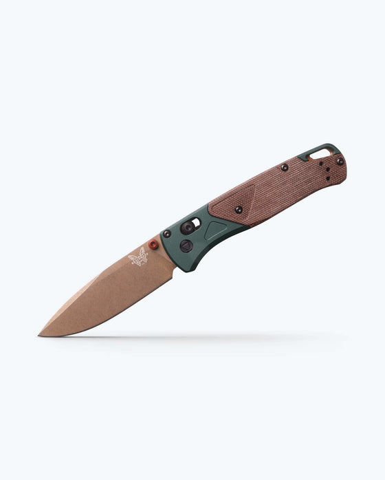 535FE-2602 Bugout® in Taiga Green aluminum and brown canvas micarta