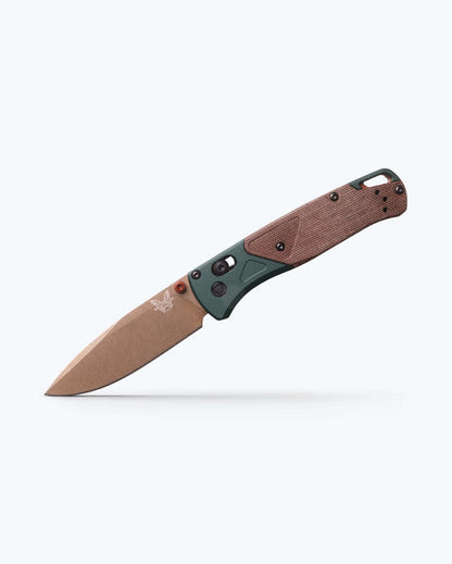 535FE-2602 Bugout® in Taiga Green aluminum and brown canvas micarta