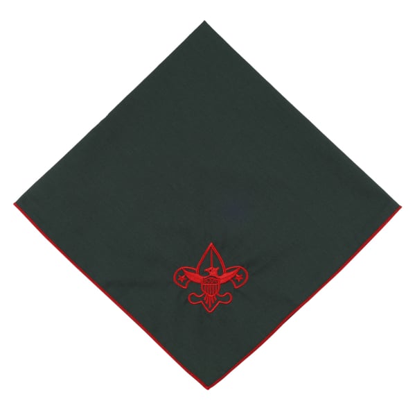 Scouting America Universal Emblem Embroidered Neckerchief Green/Red