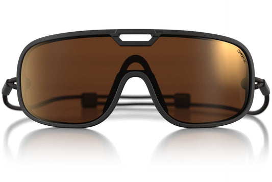 Refugio | Regular Size | Charcoal | Brown PC shield with Bronze Flash Mirror