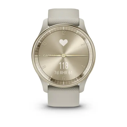 vívomove® Trend Cream Gold Stainless Steel Bezel with French Gray Case and Silicone Band