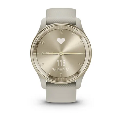 vívomove® Trend Cream Gold Stainless Steel Bezel with French Gray Case and Silicone Band