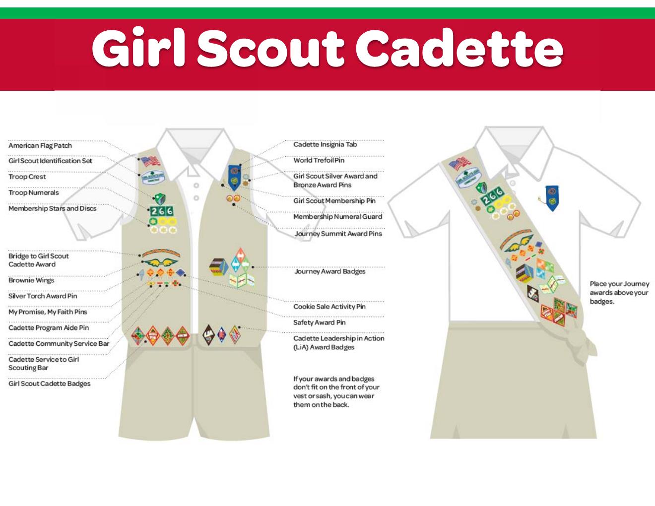 Girl Scout Cadette/Senior/Ambassador Insignia Tab - Navy