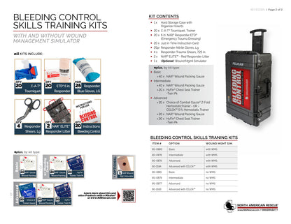 Bleeding Control Skills Training Kit - Advanced with Wound Management Simulator