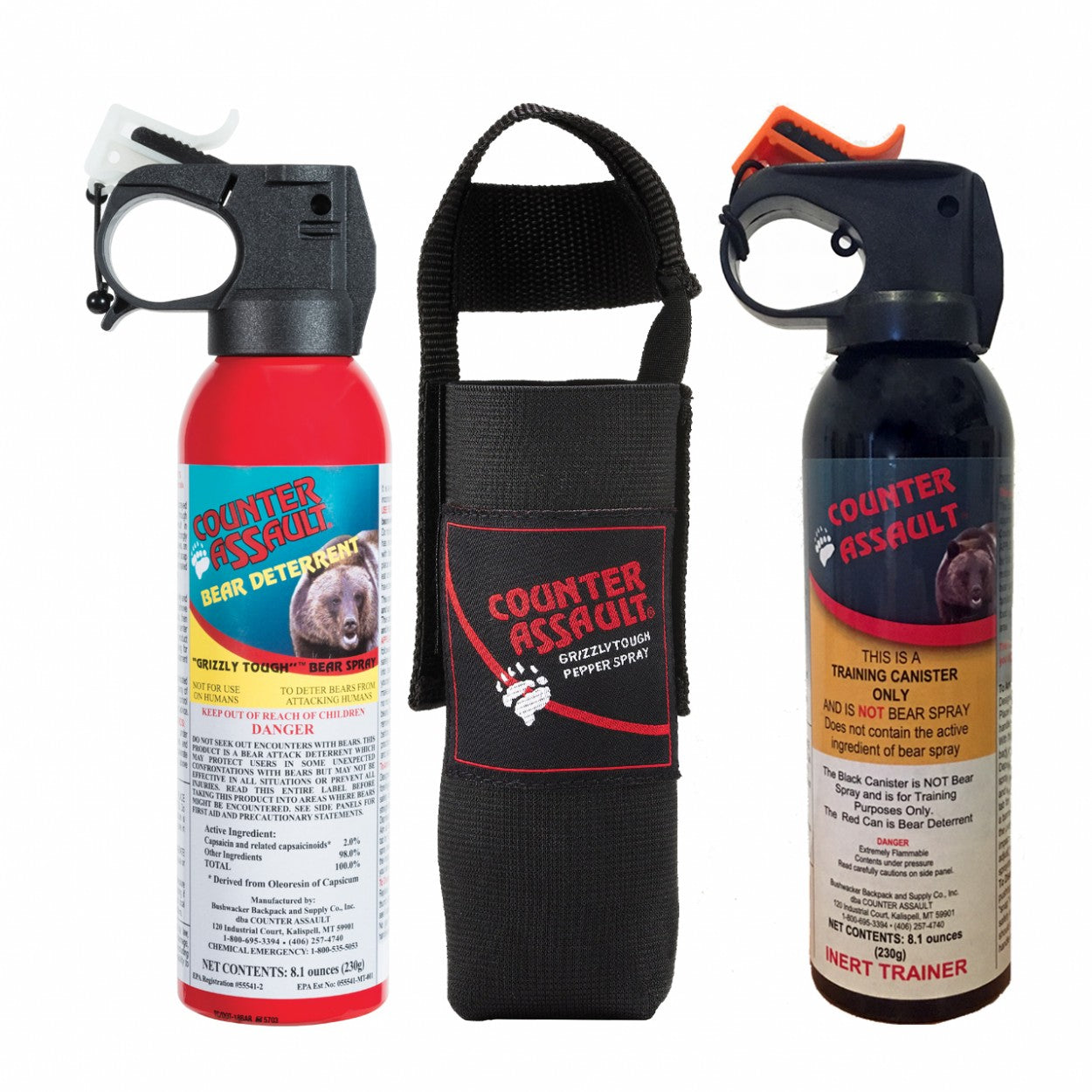 8.1oz Bear Deterrent w/Belt Holster & Inert Training Canister