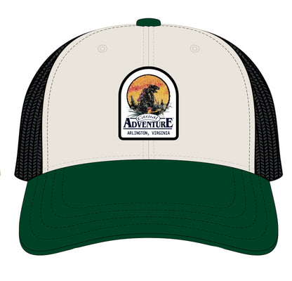 Casual Adventure Dinosaur Garment Washed Trucker Hat