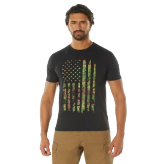Distressed US Flag Athletic Fit T-Shirt