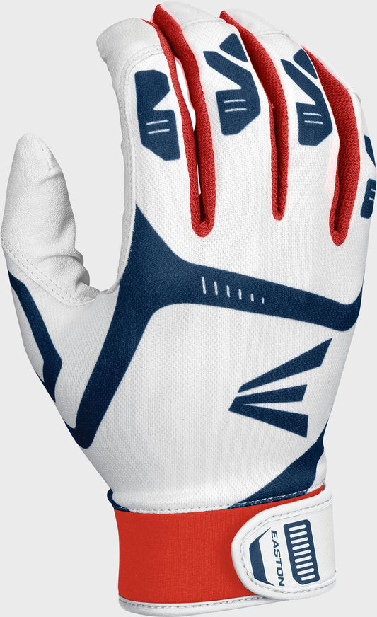 GAMETIME YOUTH BATTING GLOVE - White/Navy/Red