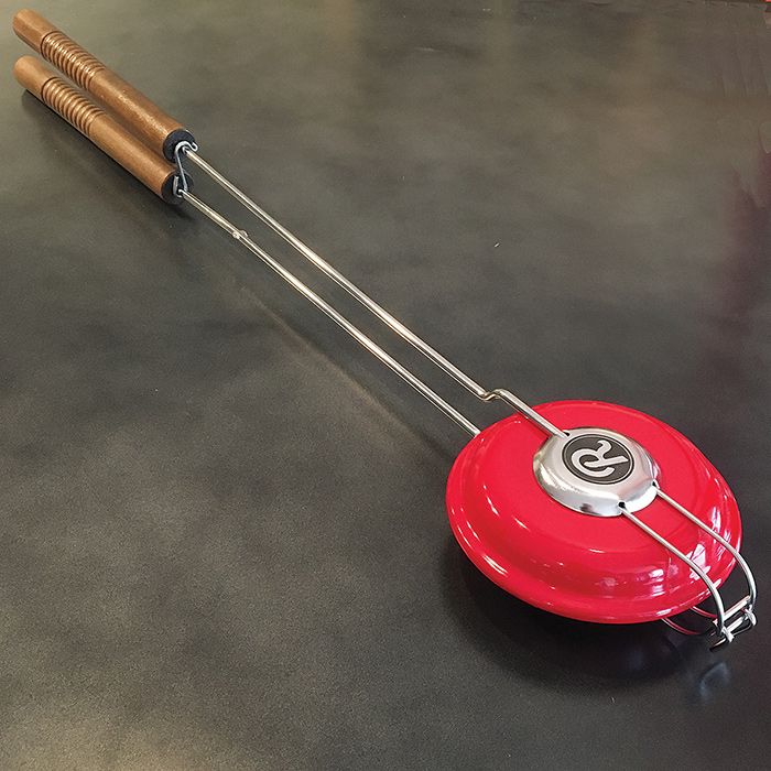 RED STAINLESS ENAMEL PIE IRON